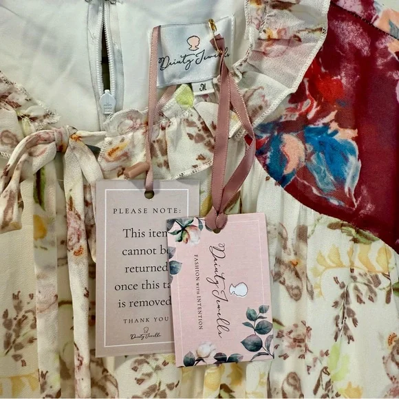 Dainty Jewells Burgundy and Orange Floral Maxi Dress - Picture 4 of 4